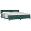 Box spring seng med hovedgærde Mørkegrøn 200 x 200 cm Fløjl