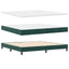 Box spring seng med hovedgærde Mørkegrøn 200 x 200 cm Fløjl