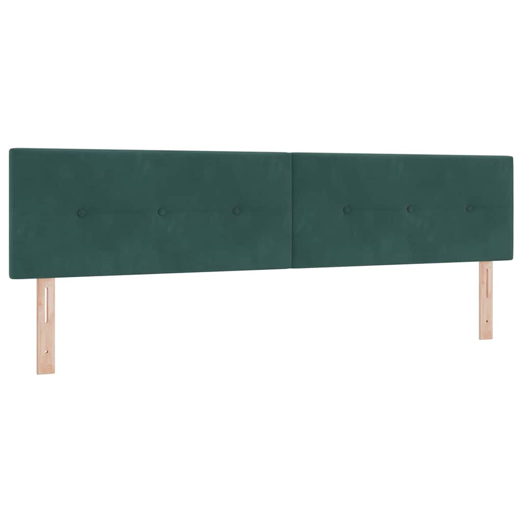 Box spring seng med hovedgærde Mørkegrøn 200 x 200 cm Fløjl
