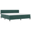 Box spring seng med hovedgærde Mørkegrøn 200 x 200 cm Fløjl