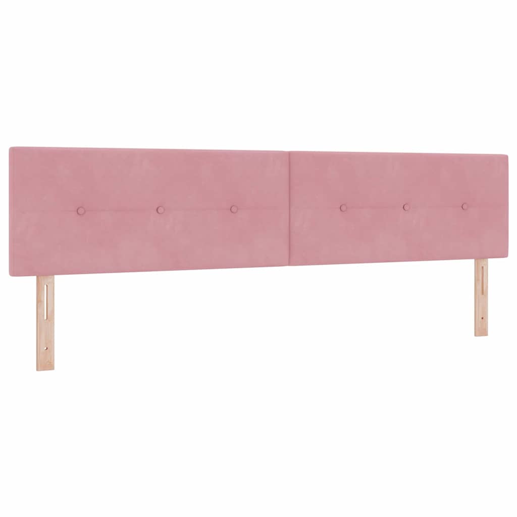 Box spring seng med hovedgærde Lyserød 200 x 200 cm Fløjl
