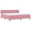 Box spring seng med hovedgærde Lyserød 200 x 200 cm Fløjl