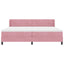 Box spring seng med hovedgærde Lyserød 200 x 200 cm Fløjl