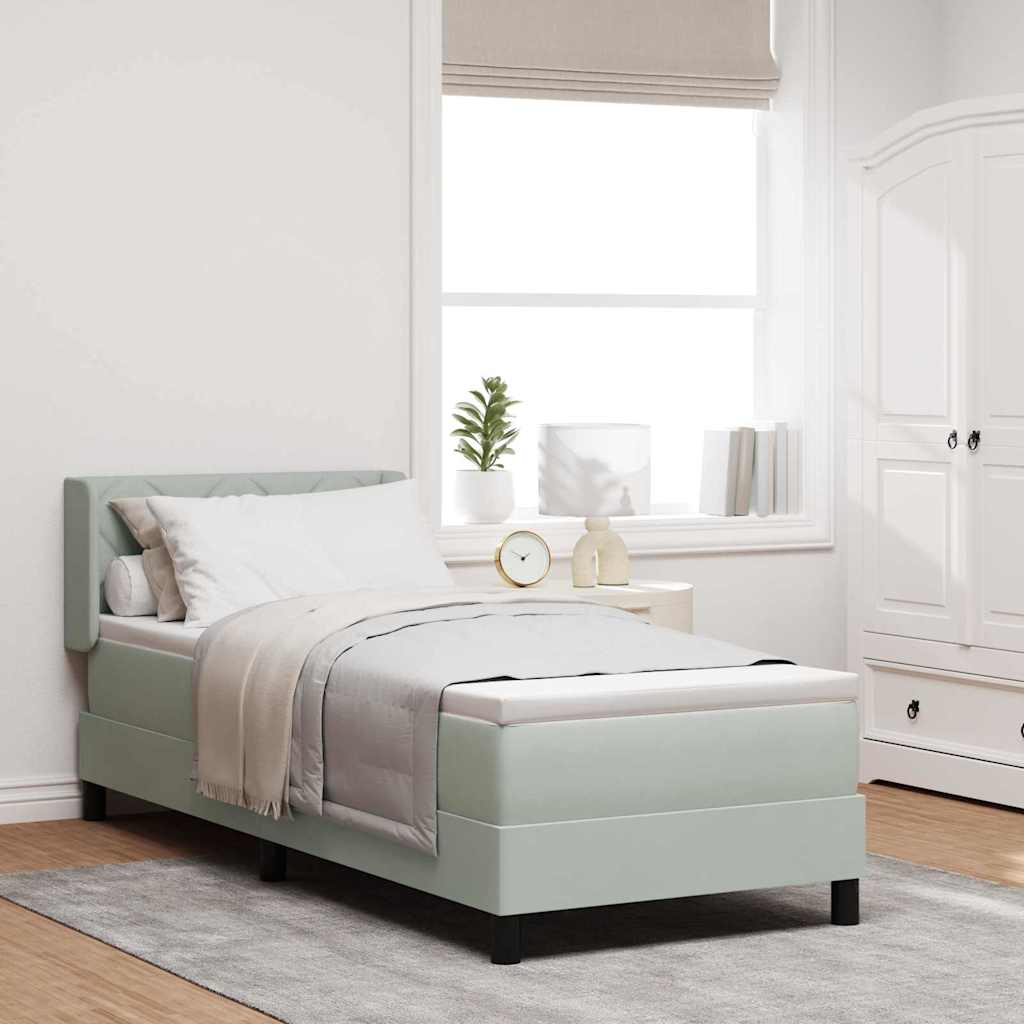 Box spring seng med hovedgærde Lysegrå 200 x 80 cm Fløjl