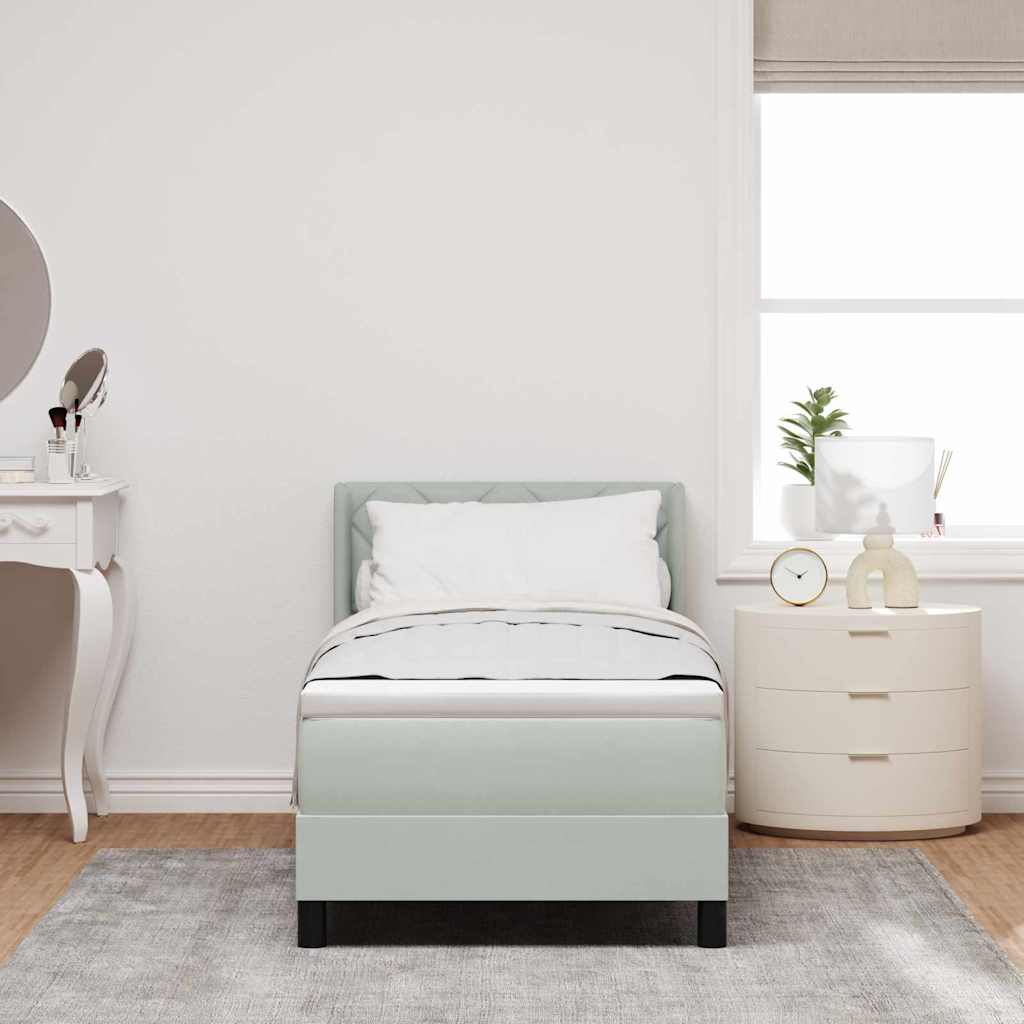 Box spring seng med hovedgærde Lysegrå 200 x 80 cm Fløjl