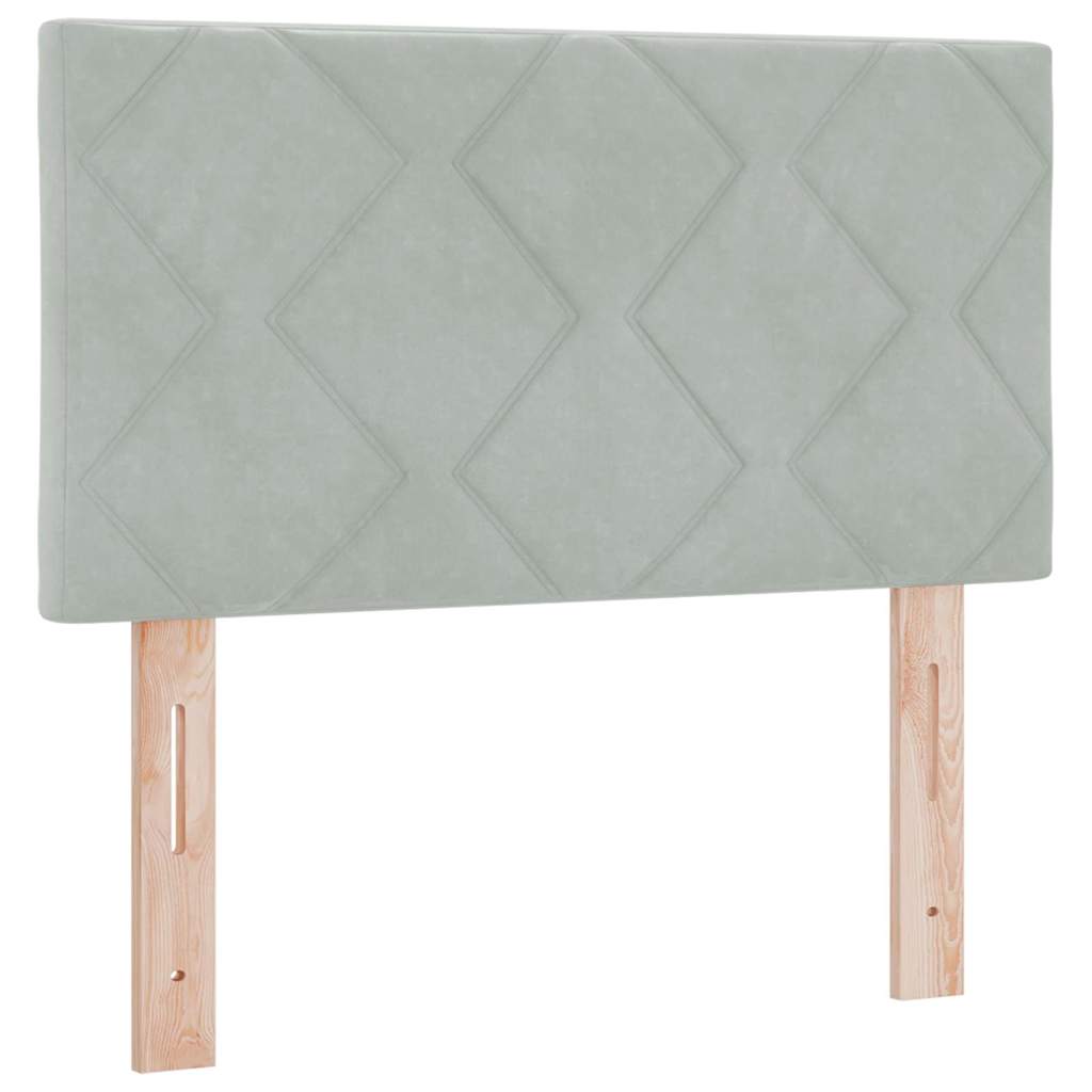 Box spring seng med hovedgærde Lysegrå 200 x 80 cm Fløjl