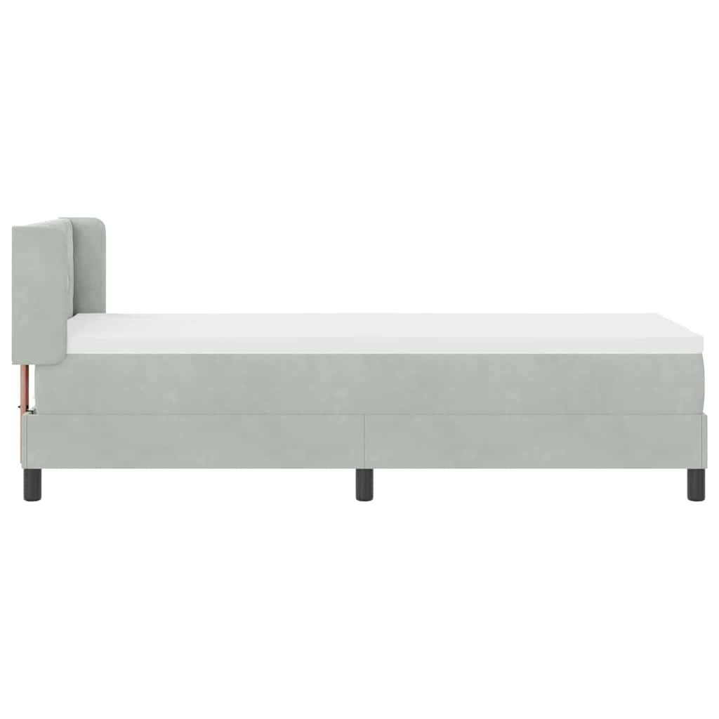 Box spring seng med hovedgærde Lysegrå 200 x 80 cm Fløjl