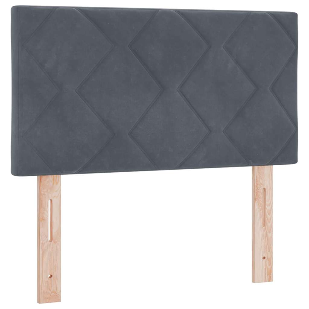 Box spring seng med hovedgærde Mørkegrå 200 x 80 cm Fløjl