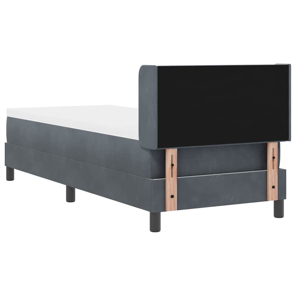 Box spring seng med hovedgærde Mørkegrå 200 x 80 cm Fløjl