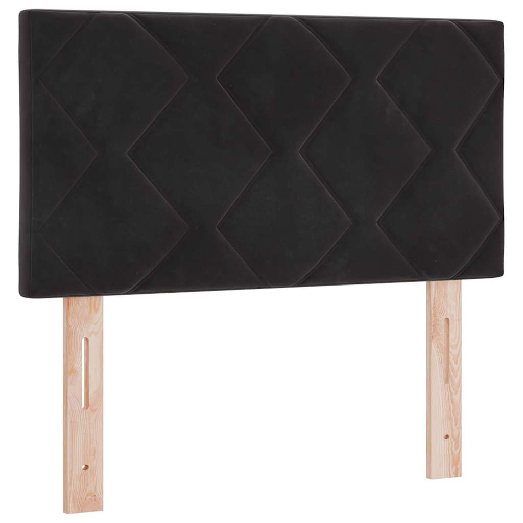 Box spring seng med hovedgærde Sort 200 x 80 cm Fløjl