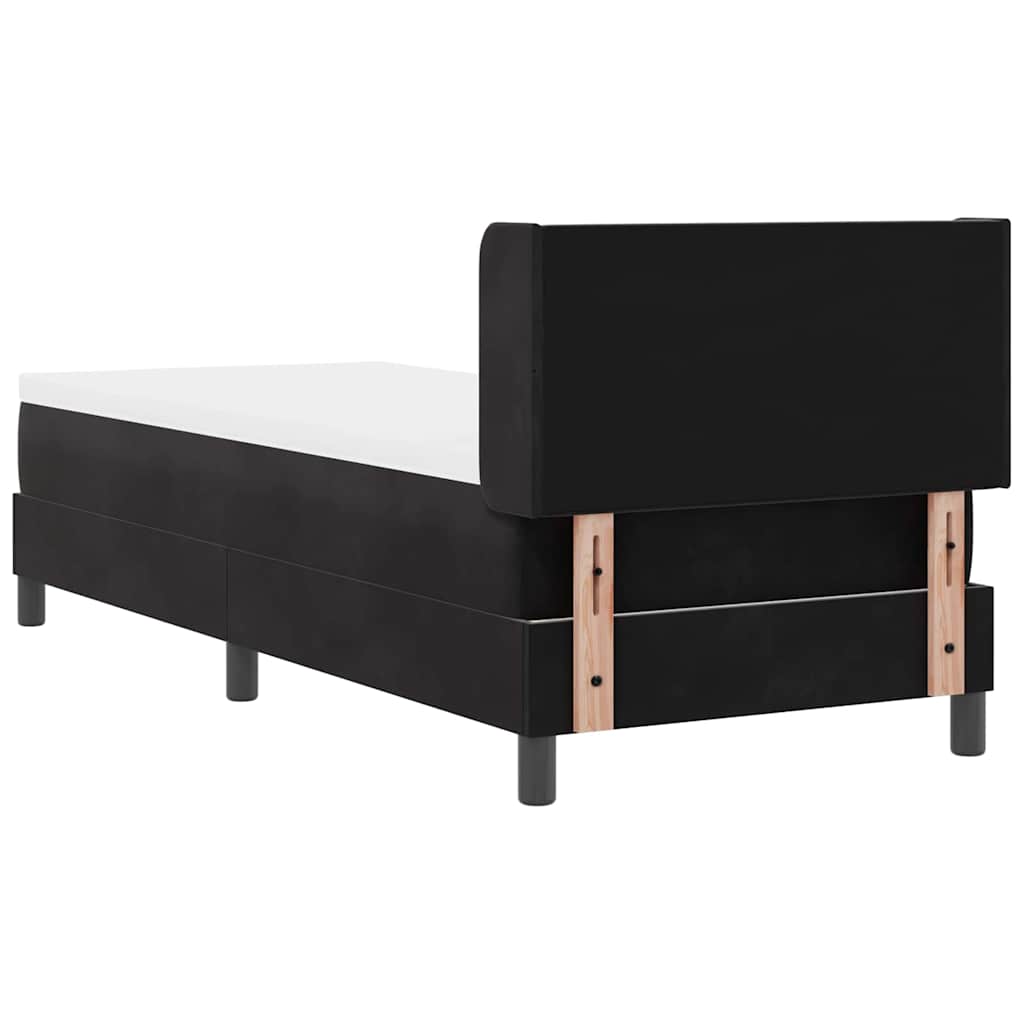 Box spring seng med hovedgærde Sort 200 x 80 cm Fløjl