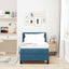 Box spring seng med hovedgærde Mørk blå 200 x 80 cm Fløjl