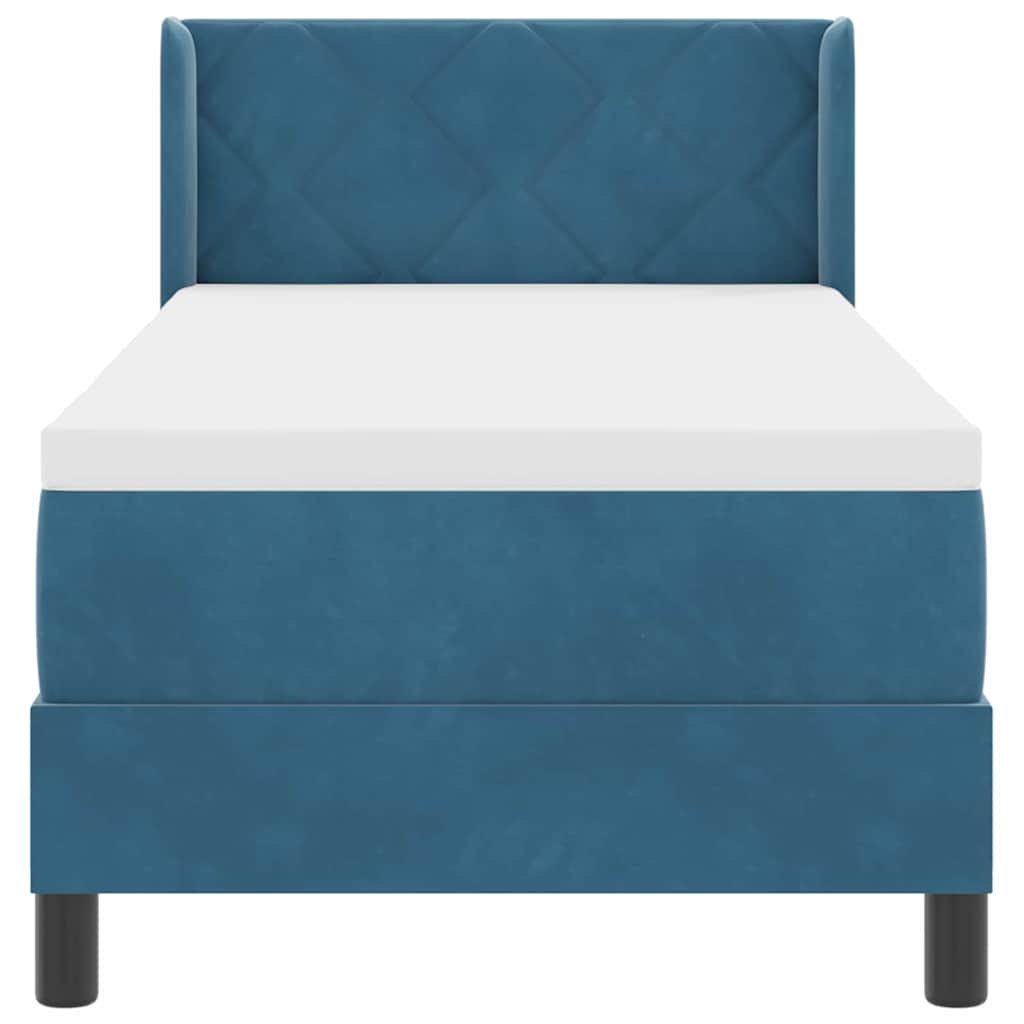 Box spring seng med hovedgærde Mørk blå 200 x 80 cm Fløjl