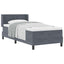 Box spring seng med hovedgærde Mørkegrå 190 x 90 cm Fløjl
