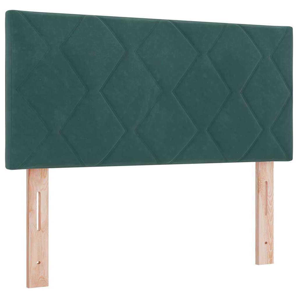 Box spring seng med hovedgærde Mørkegrøn 190 x 90 cm Fløjl