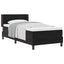 Box spring seng med hovedgærde Sort 200 x 90 cm Fløjl