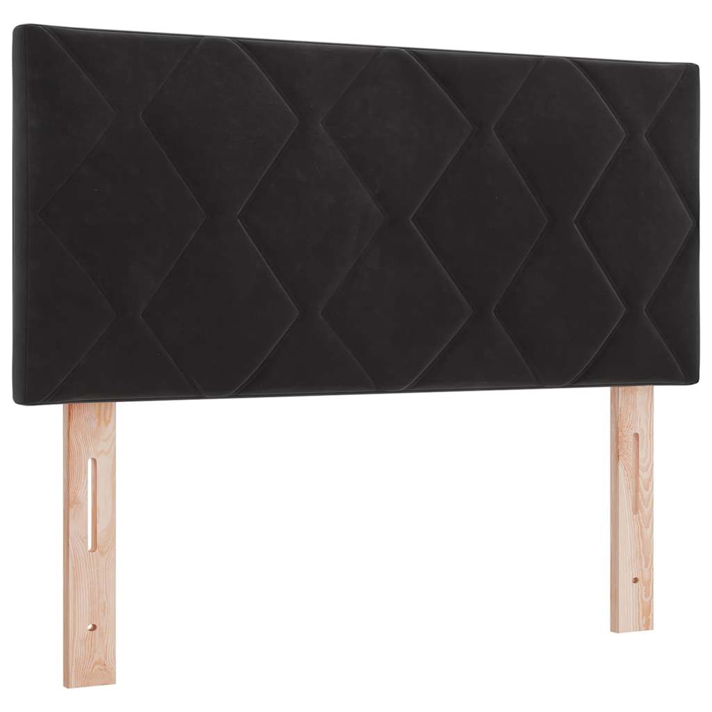 Box spring seng med hovedgærde Sort 200 x 90 cm Fløjl