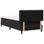 Box spring seng med hovedgærde Sort 200 x 90 cm Fløjl