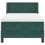 Box spring seng med hovedgærde Mørkegrøn 200 x 90 cm Fløjl