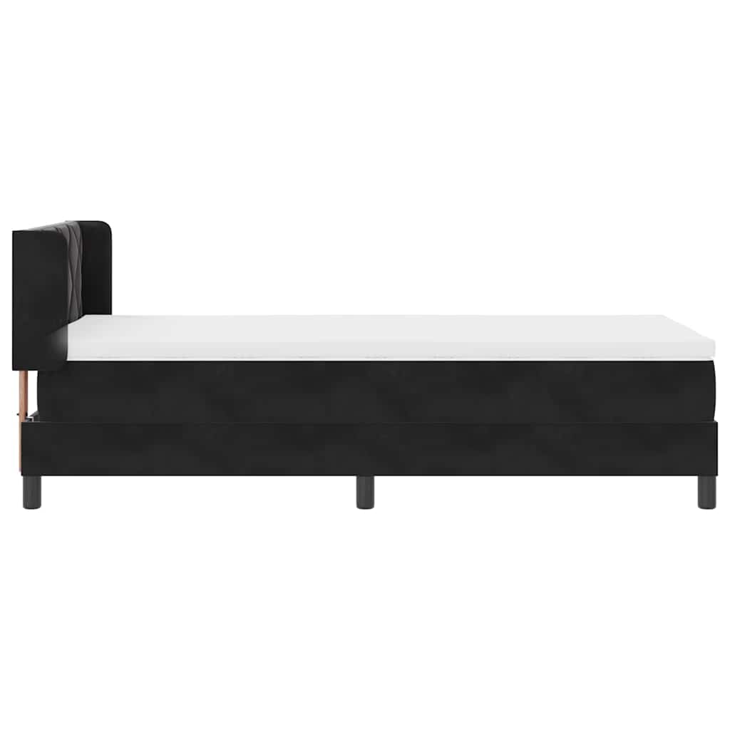 Box spring seng med hovedgærde Sort 200 x 100 cm Fløjl