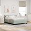 Box spring seng med hovedgærde Lysegrå 190 x 140 cm Fløjl