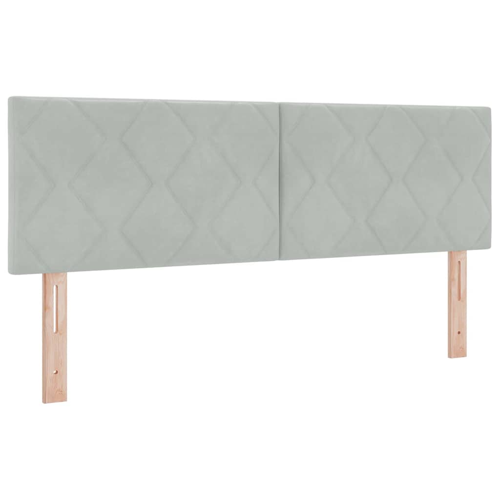Box spring seng med hovedgærde Lysegrå 200 x 140 cm Fløjl