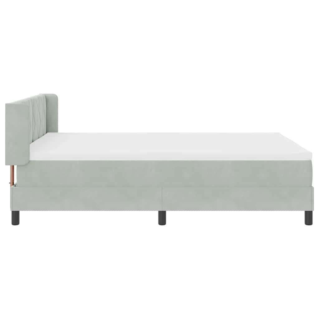 Box spring seng med hovedgærde Lysegrå 200 x 140 cm Fløjl