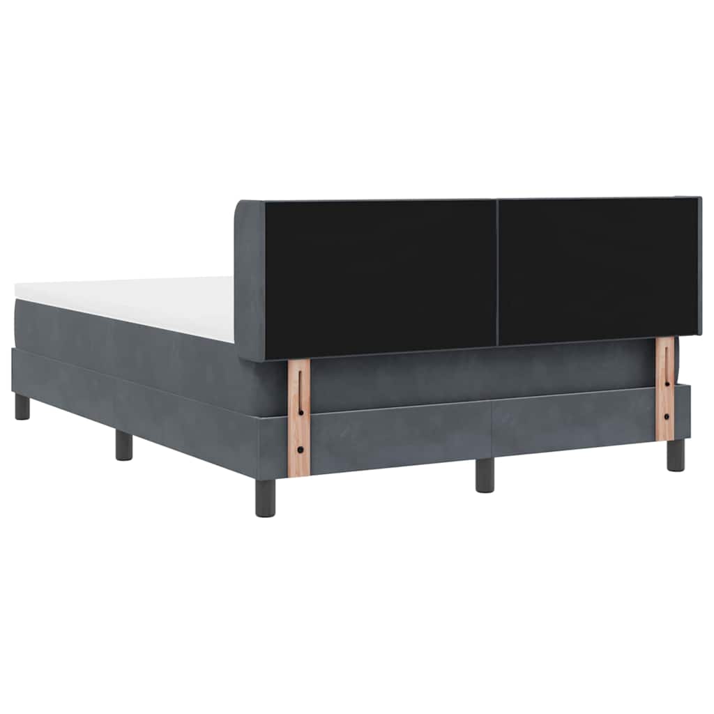 Box spring seng med hovedgærde Mørkegrå 200 x 140 cm Fløjl