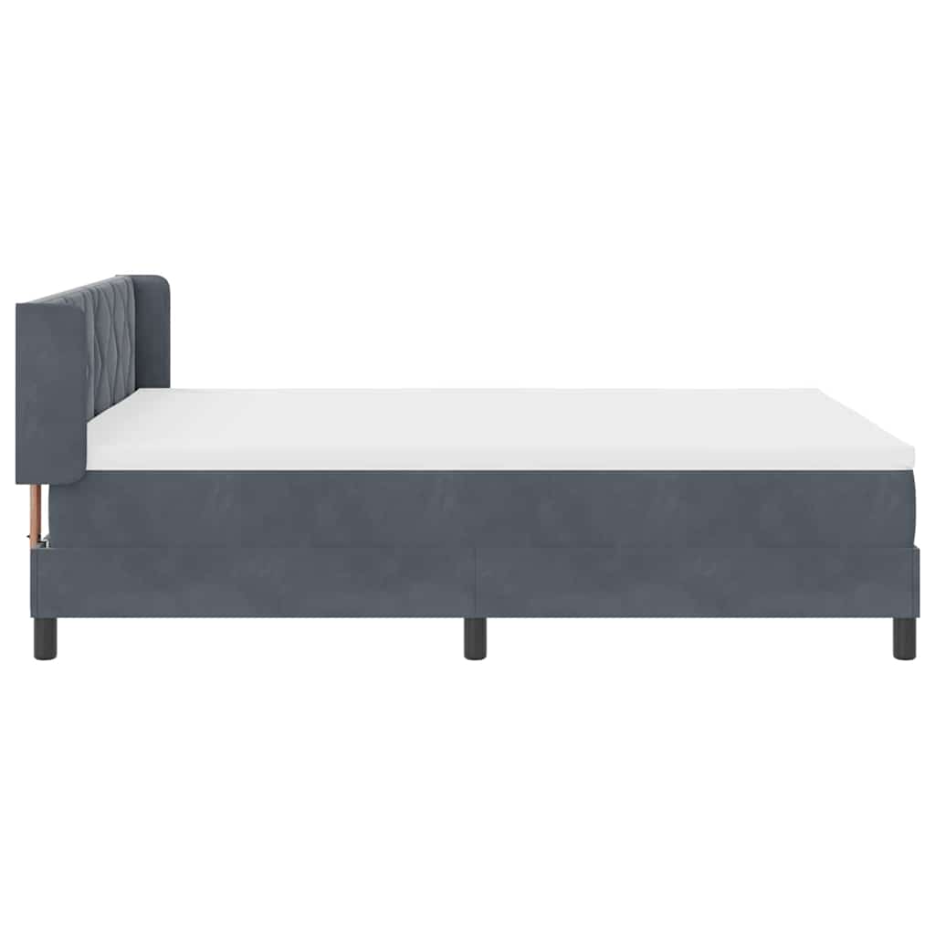 Box spring seng med hovedgærde Mørkegrå 200 x 140 cm Fløjl