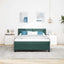 Box spring seng med hovedgærde Mørkegrøn 200 x 140 cm Fløjl
