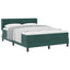 Box spring seng med hovedgærde Mørkegrøn 200 x 140 cm Fløjl