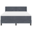 Box spring seng med hovedgærde Mørkegrå 200 x 160 cm Fløjl