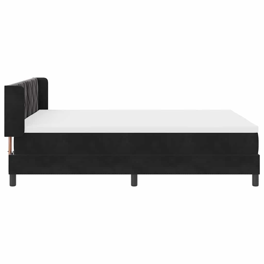 Box spring seng med hovedgærde Sort 200 x 160 cm Fløjl