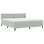 Box spring seng med hovedgærde Lysegrå 200 x 180 cm Fløjl