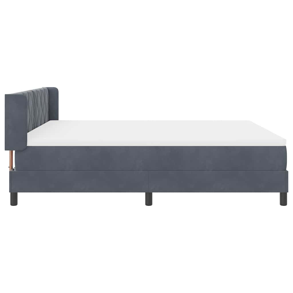 Box spring seng med hovedgærde Mørkegrå 200 x 180 cm Fløjl