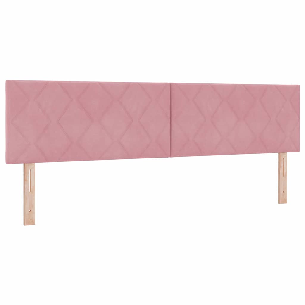 Box spring seng med hovedgærde Lyserød 200 x 180 cm Fløjl