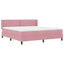Box spring seng med hovedgærde Lyserød 200 x 180 cm Fløjl