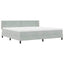 Box spring seng med hovedgærde Lysegrå 200 x 200 cm Fløjl