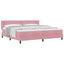 Box spring seng med hovedgærde Lyserød 200 x 200 cm Fløjl