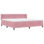 Box spring seng med hovedgærde Lyserød 200 x 200 cm Fløjl