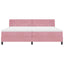 Box spring seng med hovedgærde Lyserød 200 x 200 cm Fløjl