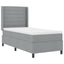 Box spring seng med pude Lysegrå 200 x 80 cm Stof