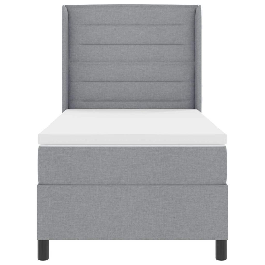 Box spring seng med pude Lysegrå 200 x 80 cm Stof