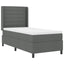 Box spring seng med pude Mørkegrå 200 x 80 cm Stof