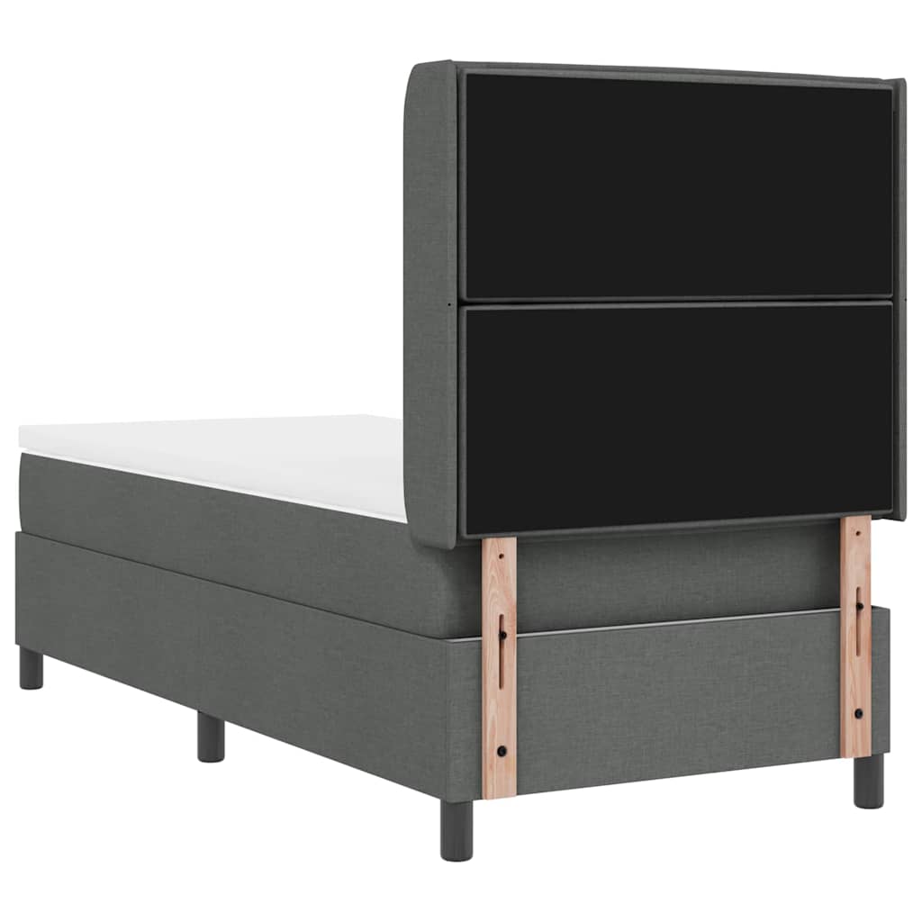 Box spring seng med pude Mørkegrå 200 x 80 cm Stof