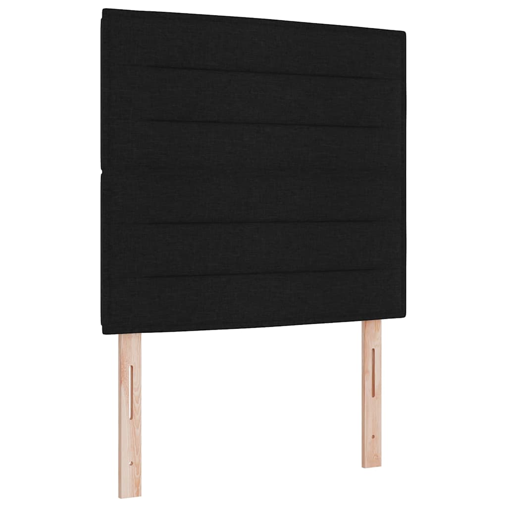 Box spring seng med pude med hovedgærde Sort 200 x 80 cm Stof
