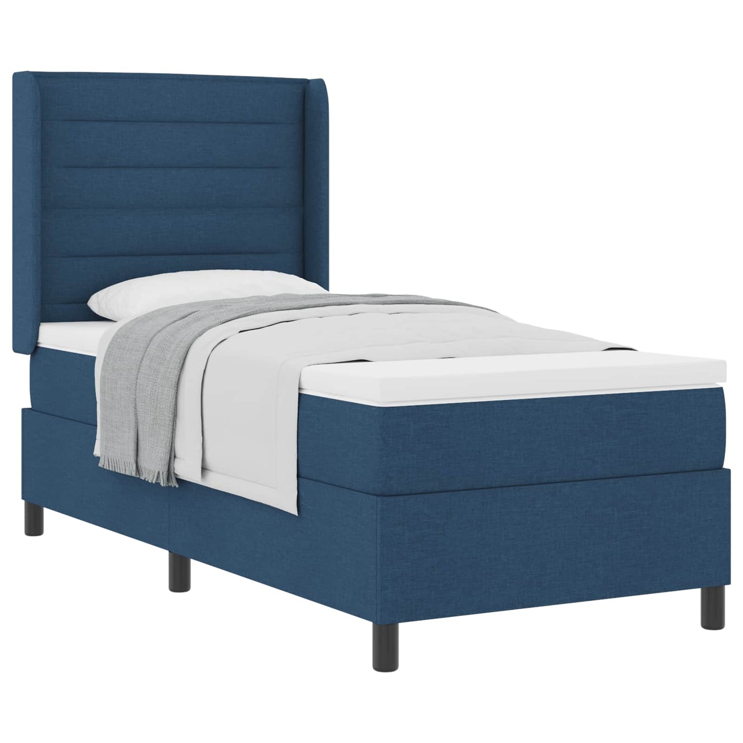 Box spring seng med pude med hovedgærde Blå 200 x 80 cm Stof