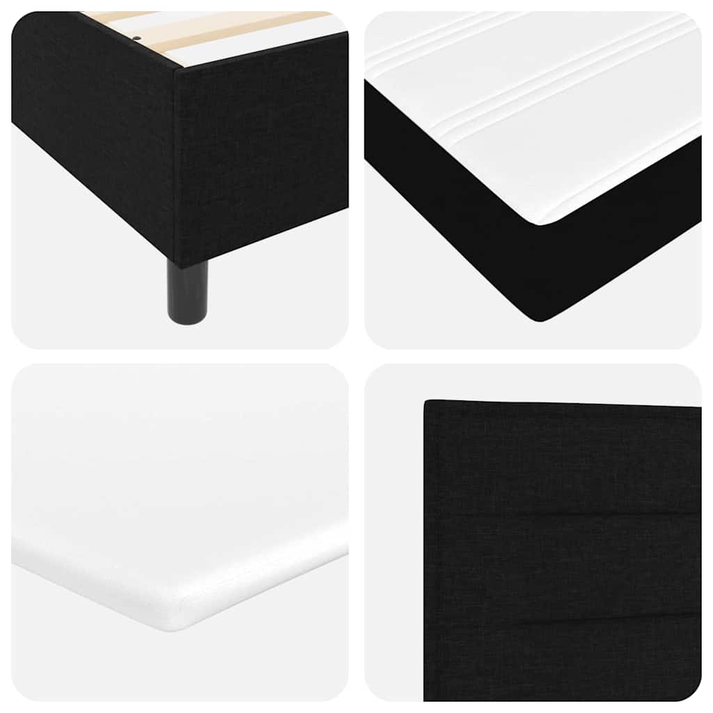 Box spring seng med pude med hovedgærde Sort 190 x 90 cm Stof
