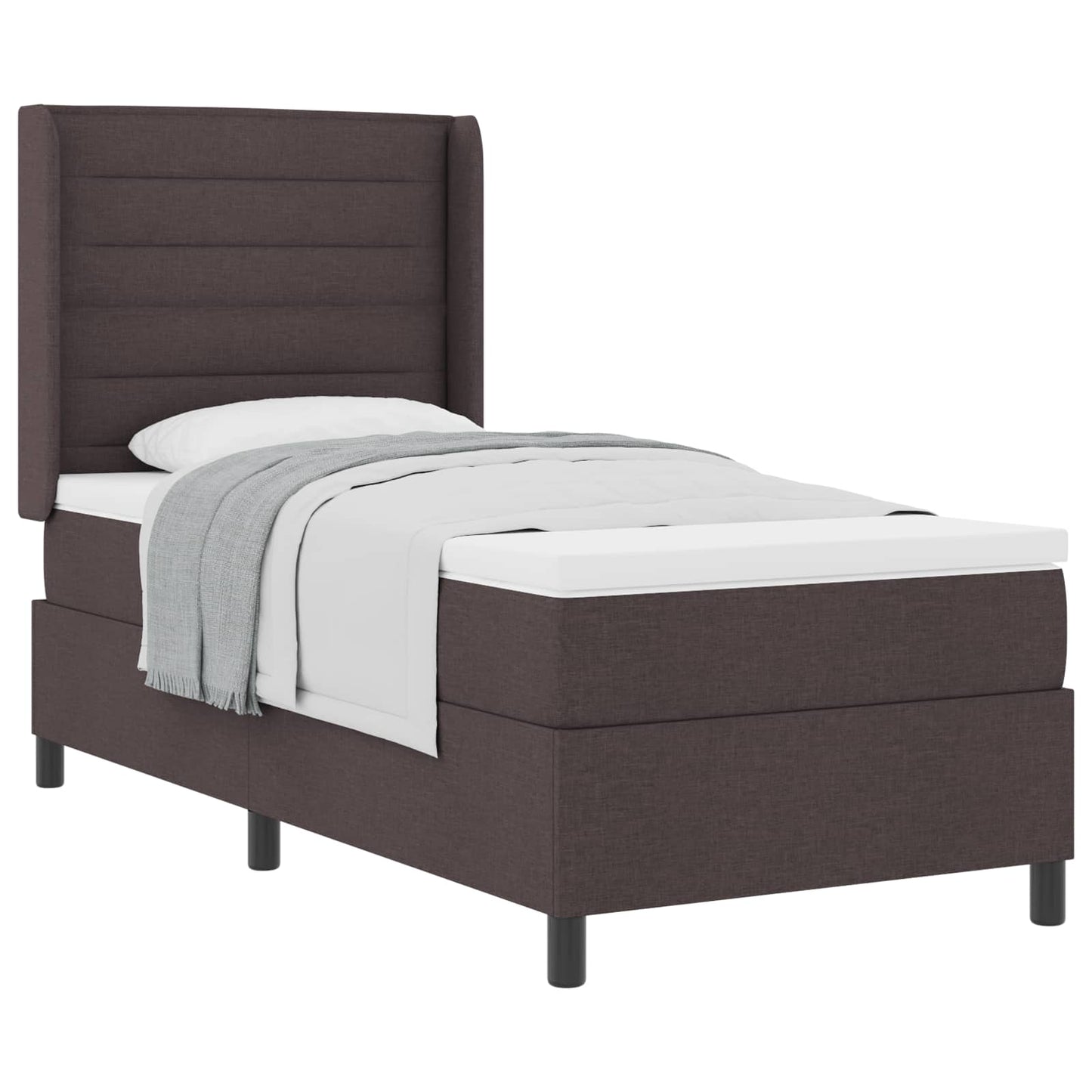 Box spring seng med madras Mørk Brun 190 x 90 cm Stof