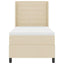Box spring seng med madras Creme 190 x 90 cm Stof